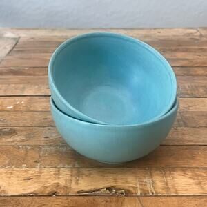 Royal Norfolk Pottery Turquoise Glazed Ceramic Bowl 5.25"